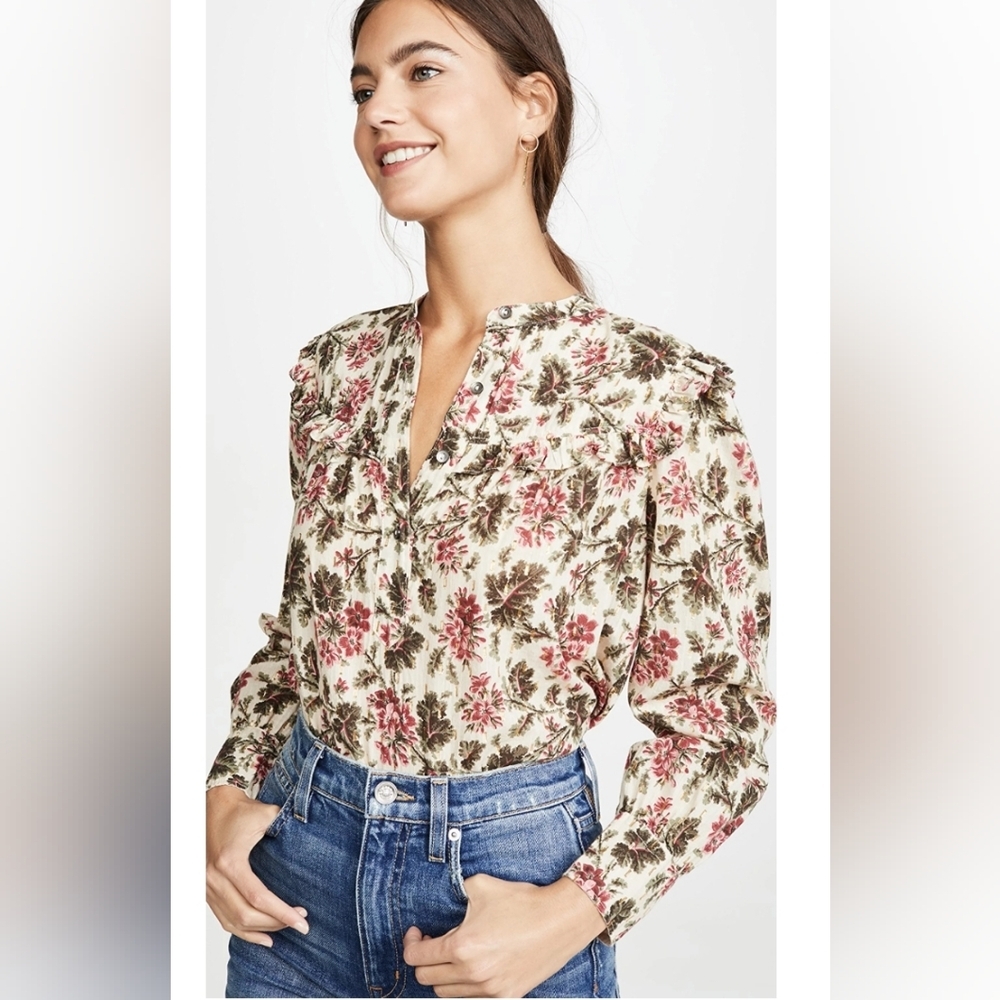 La Vie Rebecca Taylor Long Sleeve Chouette Top Size Medium